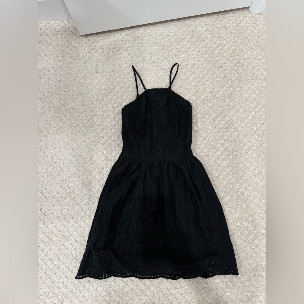 Abercrombie & Fitch Black Eyelet Spaghetti Strap Sundress